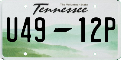 TN license plate U4912P