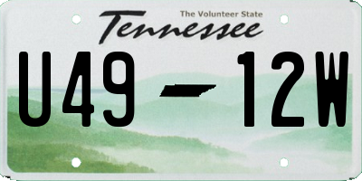 TN license plate U4912W