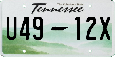 TN license plate U4912X