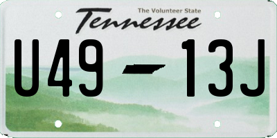 TN license plate U4913J