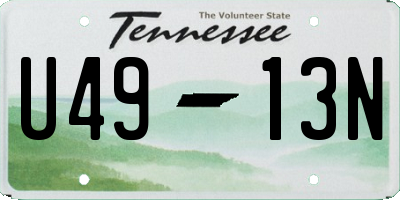 TN license plate U4913N