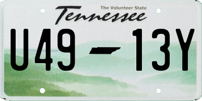 TN license plate U4913Y