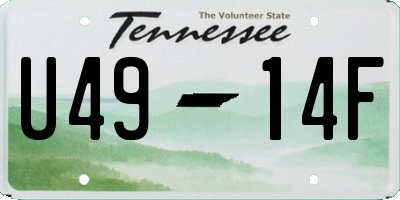 TN license plate U4914F