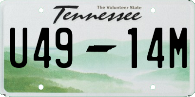 TN license plate U4914M