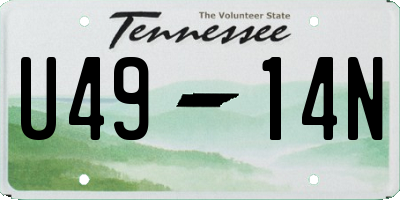 TN license plate U4914N