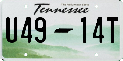 TN license plate U4914T