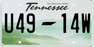 TN license plate U4914W
