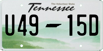 TN license plate U4915D