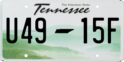 TN license plate U4915F
