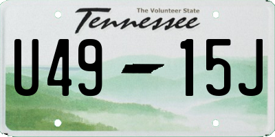 TN license plate U4915J