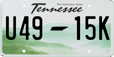 TN license plate U4915K