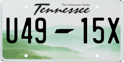 TN license plate U4915X