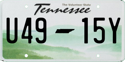 TN license plate U4915Y