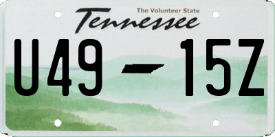 TN license plate U4915Z