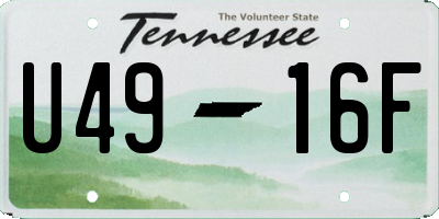 TN license plate U4916F