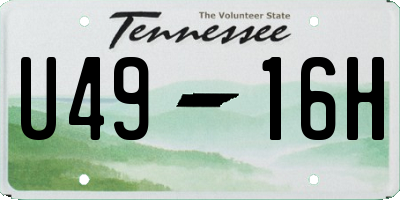 TN license plate U4916H