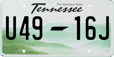 TN license plate U4916J