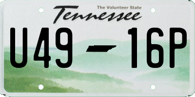 TN license plate U4916P