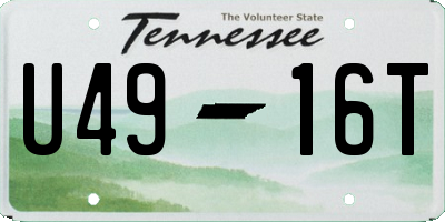 TN license plate U4916T