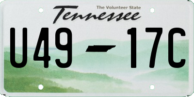 TN license plate U4917C