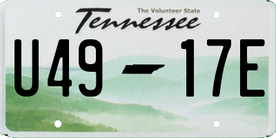 TN license plate U4917E