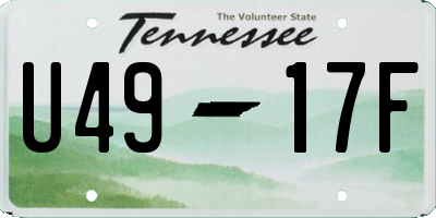 TN license plate U4917F