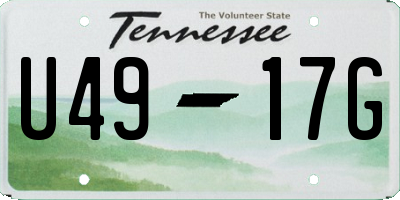 TN license plate U4917G