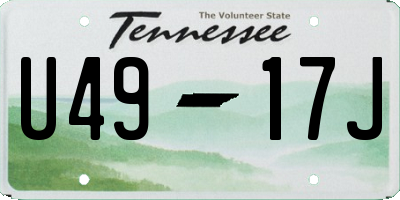 TN license plate U4917J