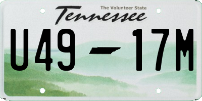 TN license plate U4917M