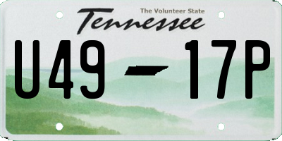 TN license plate U4917P