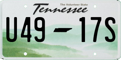 TN license plate U4917S