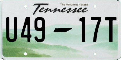 TN license plate U4917T