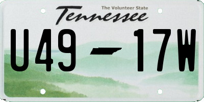 TN license plate U4917W