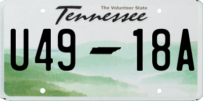 TN license plate U4918A