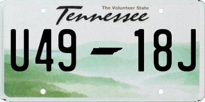 TN license plate U4918J