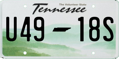 TN license plate U4918S