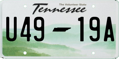 TN license plate U4919A