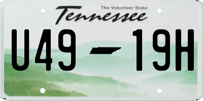 TN license plate U4919H