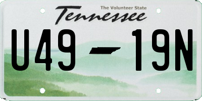 TN license plate U4919N