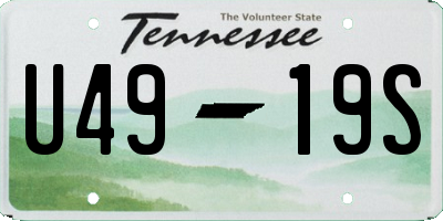 TN license plate U4919S