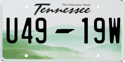 TN license plate U4919W