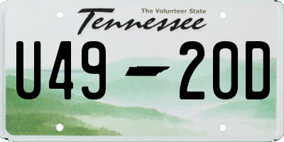 TN license plate U4920D