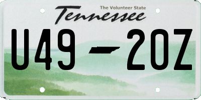 TN license plate U4920Z