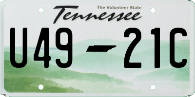 TN license plate U4921C