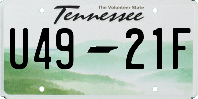 TN license plate U4921F
