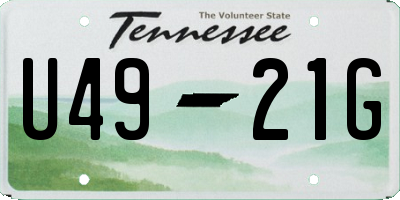 TN license plate U4921G