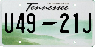 TN license plate U4921J