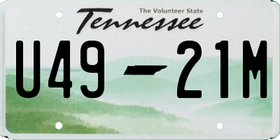 TN license plate U4921M