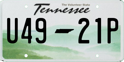 TN license plate U4921P