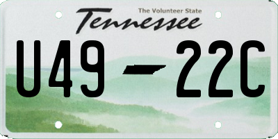 TN license plate U4922C